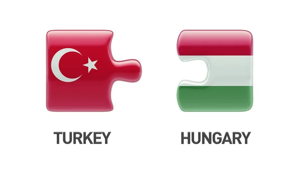 Turkey Hungary  Puzzle Concept — Stock Photo, Image