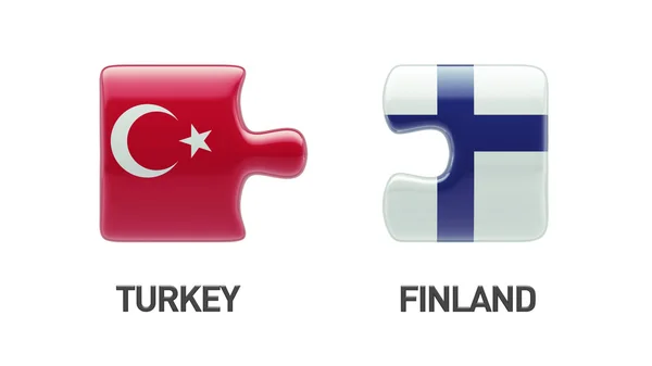 Turquía Finlandia Puzzle Concepto — Foto de Stock