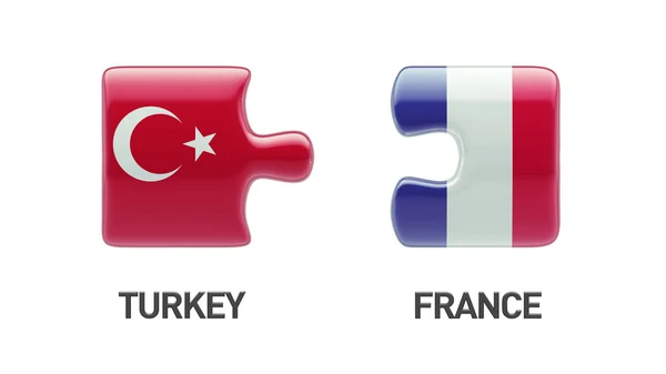 Turkiet Frankrike pussel koncept — Stockfoto
