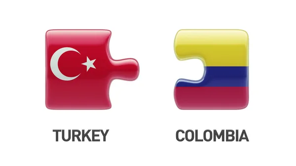Τουρκία Κολομβία παζλ έννοια — Φωτογραφία Αρχείου