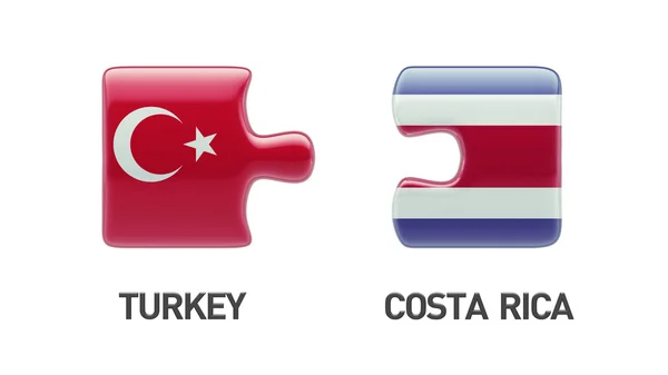 Puzzle-Konzept für die Türkei Costa Rica — Stockfoto