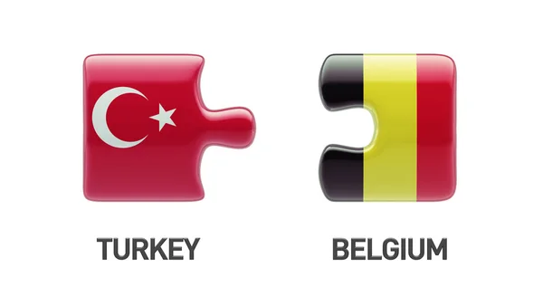 Turquia Bélgica Puzzle Concept — Fotografia de Stock