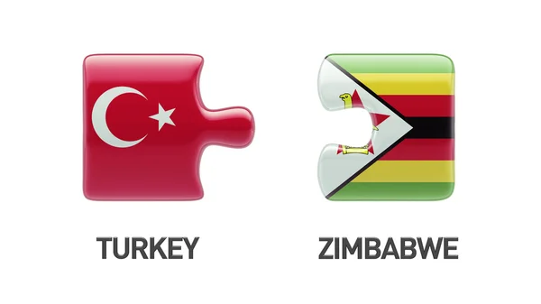 Zimbabwe Turkey  Puzzle Concept — Stock Photo, Image