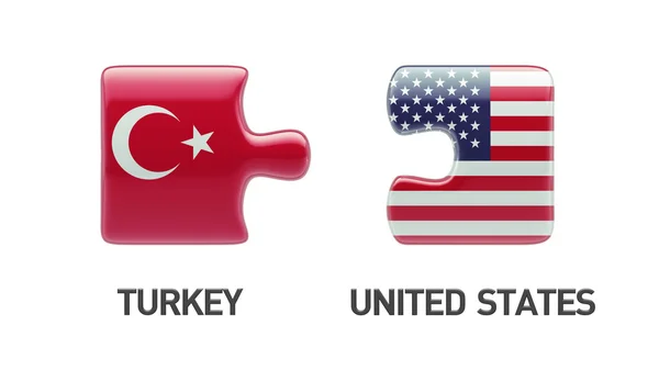 United States Turkey  Puzzle Concept — Stock Photo, Image