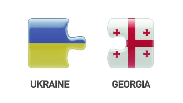 乌克兰格鲁吉亚拼图概念 — 图库照片