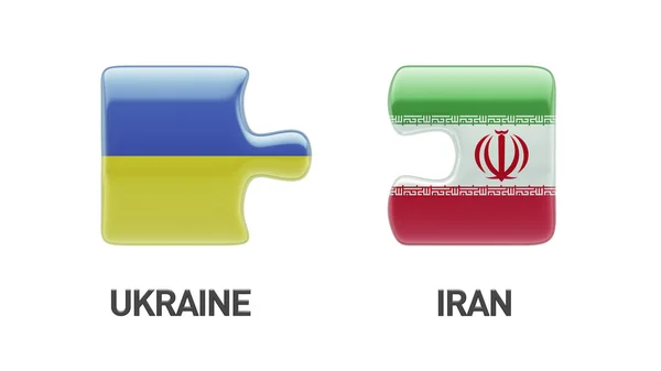 Ukraine Iran  Puzzle Concept - Stock-foto