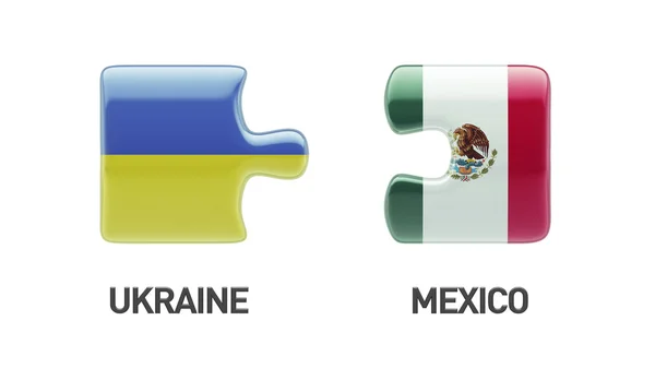 Koncept Puzzle Ukrajina Mexiko — Stock fotografie