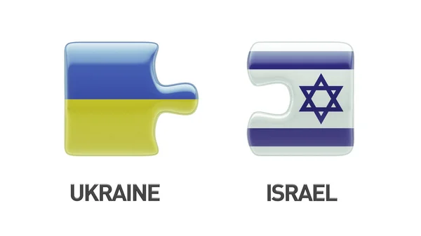 Oekraïne Israël puzzel Concept — Stockfoto