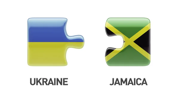 Ukraine Jamaica  Puzzle Concept — Stock Photo, Image