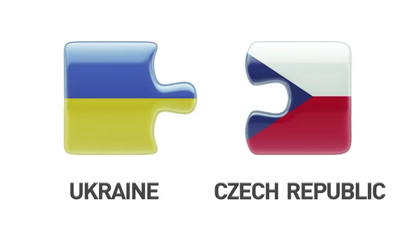 Ukraine Tschechische Republik Puzzle-Konzept — Stockfoto