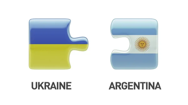 乌克兰阿根廷拼图概念 — 图库照片