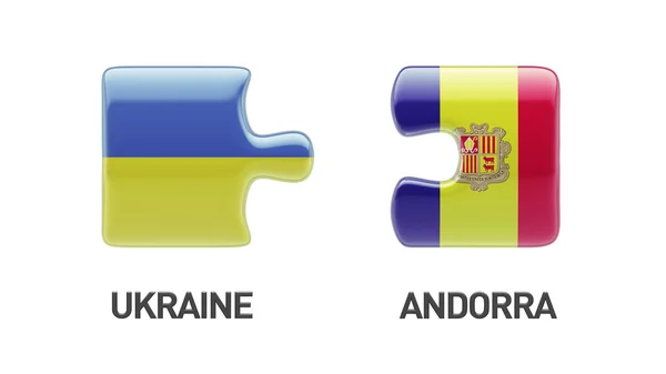 Ukraine Andorra  Puzzle Concept — Stock Photo, Image