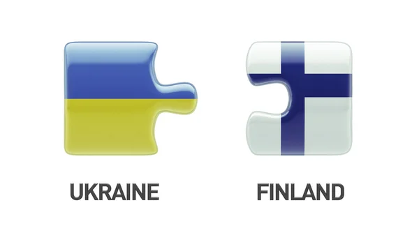 Oekraïne Finland puzzel Concept — Stockfoto