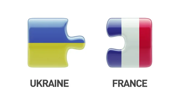 Ukraine France Puzzle Concept — Photo