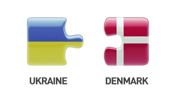 Ucrania Dinamarca Puzzle Concepto — Foto de Stock