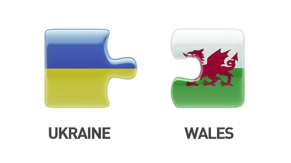 Wales Oekraïne puzzel Concept — Stockfoto