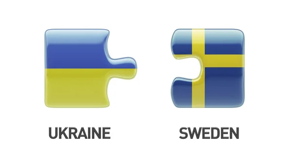 Ukraine Sweden  Puzzle Concept — Stock Photo, Image