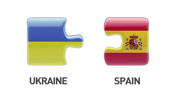 Ukraine spanien puzzle konzept — Stockfoto