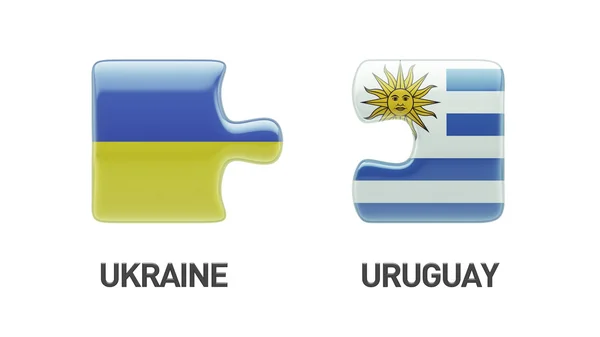 Uruguay Ucraina Puzzle Concept — Foto Stock