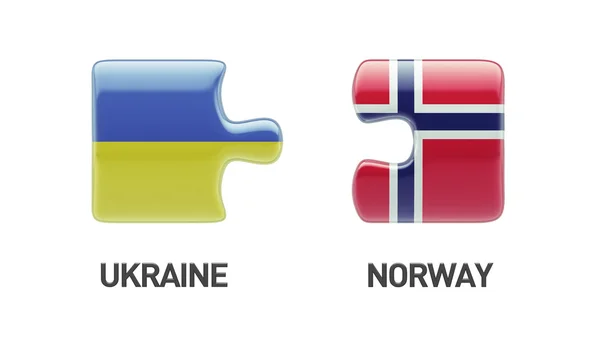 Noruega Ucrania Puzzle Concepto — Foto de Stock
