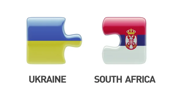 Serbia Ukraine  Puzzle Concept — Stock Photo, Image