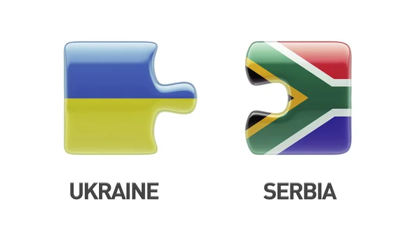 Sudáfrica Ucrania Puzzle Concepto —  Fotos de Stock