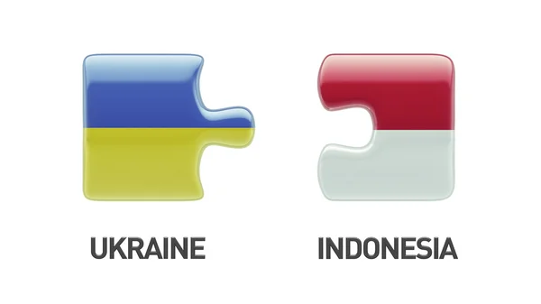 Indonésia Ucrânia Puzzle Concept — Fotografia de Stock