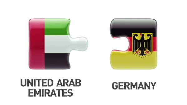 Birleşik Arap Emirlikleri Almanya bulmaca kavramı — Stok fotoğraf