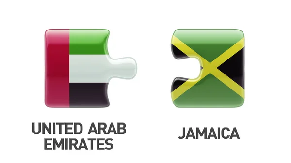 Verenigde Arabische Emiraten Jamaica puzzel Concept — Stockfoto