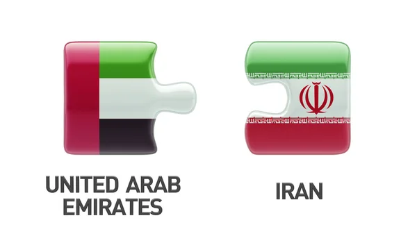 United Arab Emirates Iran Puzzle Concept — Stock Photo, Image