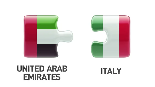 Förenade Arabemiraten Italien pussel koncept — Stockfoto