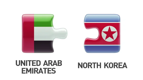 Emiratos Árabes Unidos Corea del Norte Puzzle Concepto —  Fotos de Stock