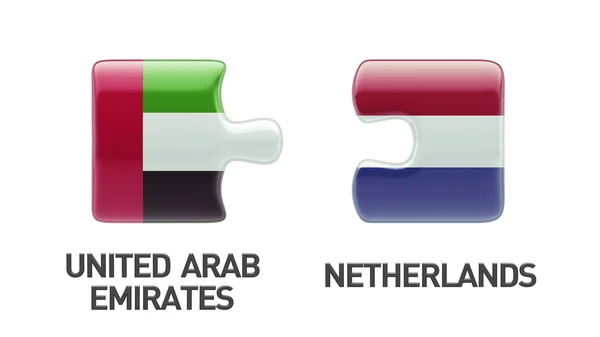 阿拉伯联合酋长国荷兰拼图概念 — 图库照片