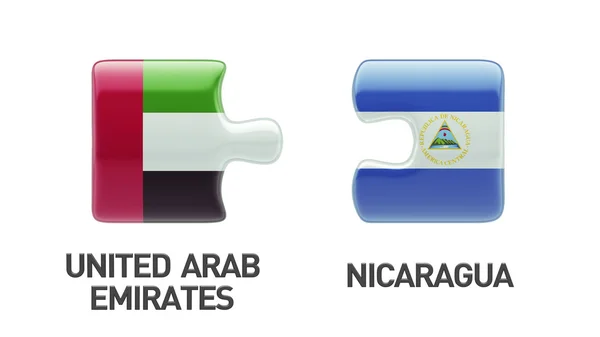 Vereinigte arabische emirate nicaragua puzzle-konzept — Stockfoto