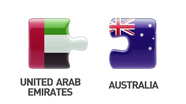 Birleşik Arap Emirlikleri Avustralya bulmaca kavramı — Stok fotoğraf