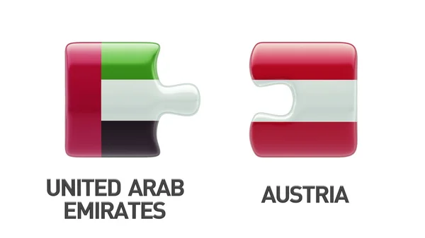 Ηνωμένα Αραβικά Εμιράτα Αυστρία παζλ έννοια — Φωτογραφία Αρχείου