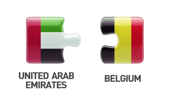 United Arab Emirates Belgium Puzzle Concept — Stock Photo, Image