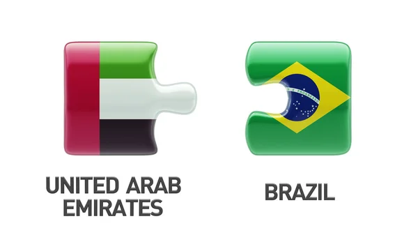 Verenigde Arabische Emiraten Brazilië puzzel Concept — Stockfoto