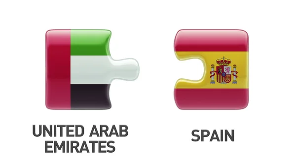 Verenigde Arabische Emiraten Spanje puzzel Concept — Stockfoto
