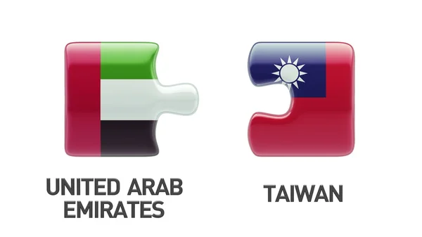 Emiratos Árabes Unidos Taiwan Puzzle Concept —  Fotos de Stock