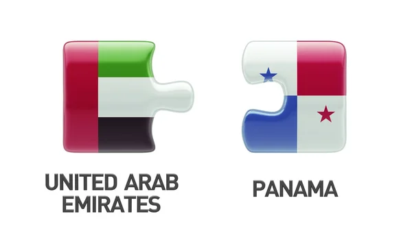पनामा संयुक्त अरब अमिराती कोडे संकल्पना — स्टॉक फोटो, इमेज