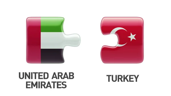 아랍 에미리트 연방 터키 퍼즐 개념 — 스톡 사진