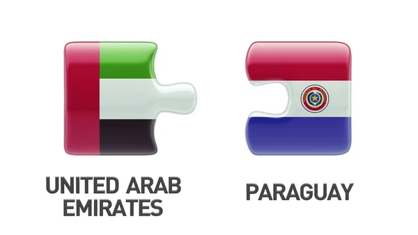 Paraguay United Arab Emirates Puzzle Concept — Stock Photo, Image