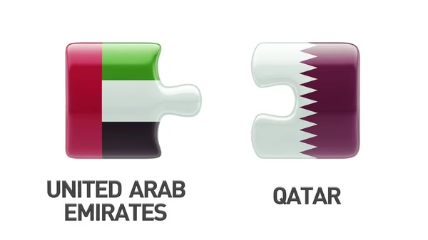 Qatar United Arab Emirates Puzzle Concept — Stock Photo, Image