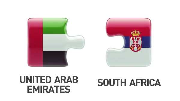 Serbia Emiratos Árabes Unidos Puzzle Concepto —  Fotos de Stock