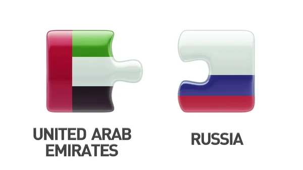 Rusia Emiratos Árabes Unidos Puzzle Concepto —  Fotos de Stock