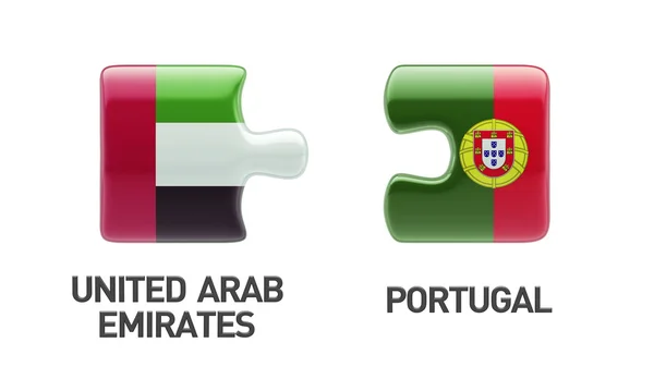 Portekiz Birleşik Arap Emirlikleri bulmaca kavramı — Stok fotoğraf