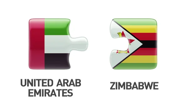 津巴布韦阿拉伯联合酋长国拼图概念 — 图库照片