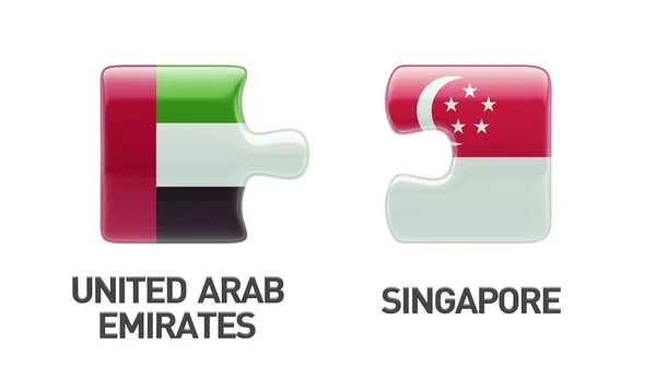 Singapour Émirats arabes unis Puzzle Concept — Photo