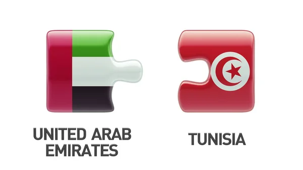 Tunesië Verenigde Arabische Emiraten puzzel Concept — Stockfoto